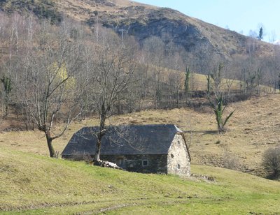 Grange et prairie sur les hauteurs d'Artalens