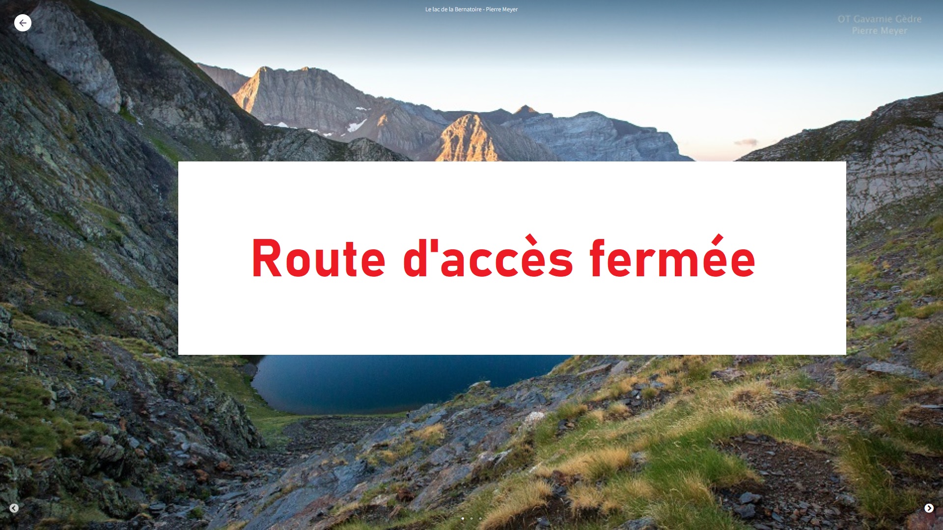 Route d'Ossoue fermée